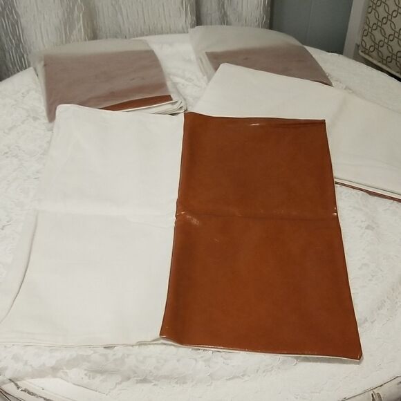 Pack Faux Leather + CANVAS Throw Pillow Covers, Soft Square Decorative Cushion 6 - Picture 11 of 14